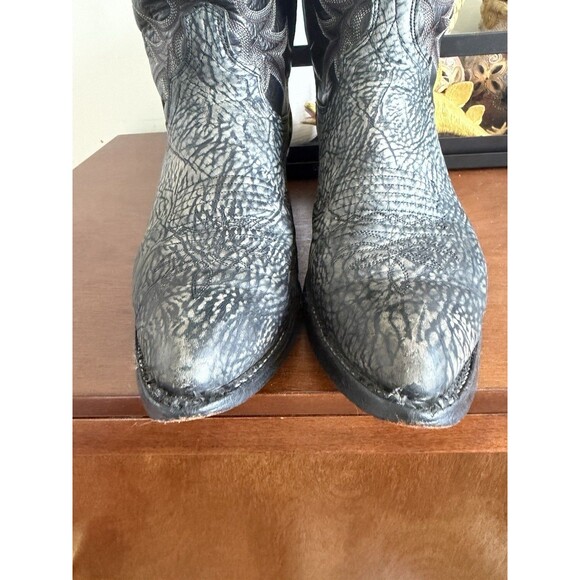 Dan Post USA Made Cowboy Boots Mens 9.5 D Black Gray Elephant Print Snip Toe main image 10